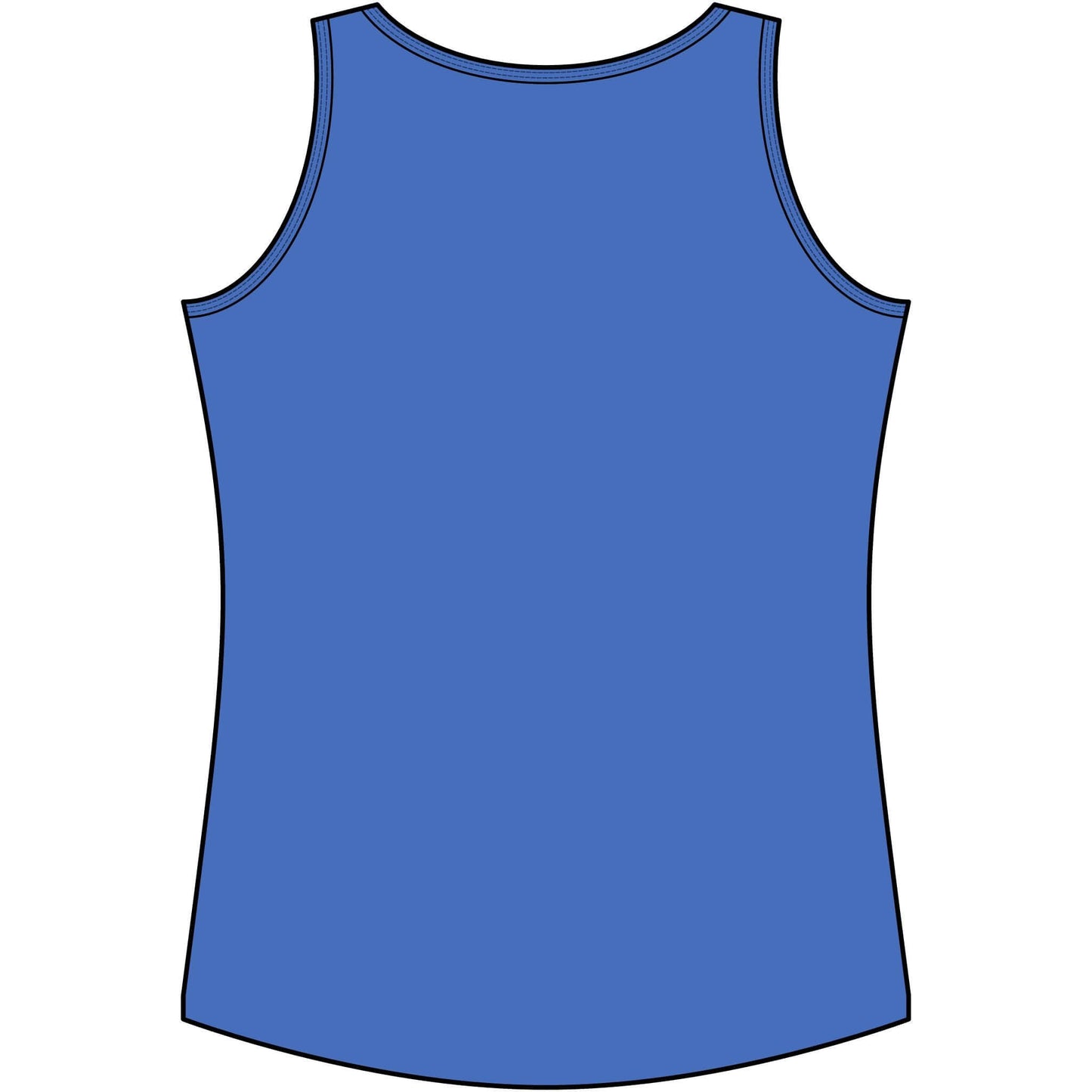 Back view of a Personalize Tank Top in blue, ideal for farmers and ranchers.