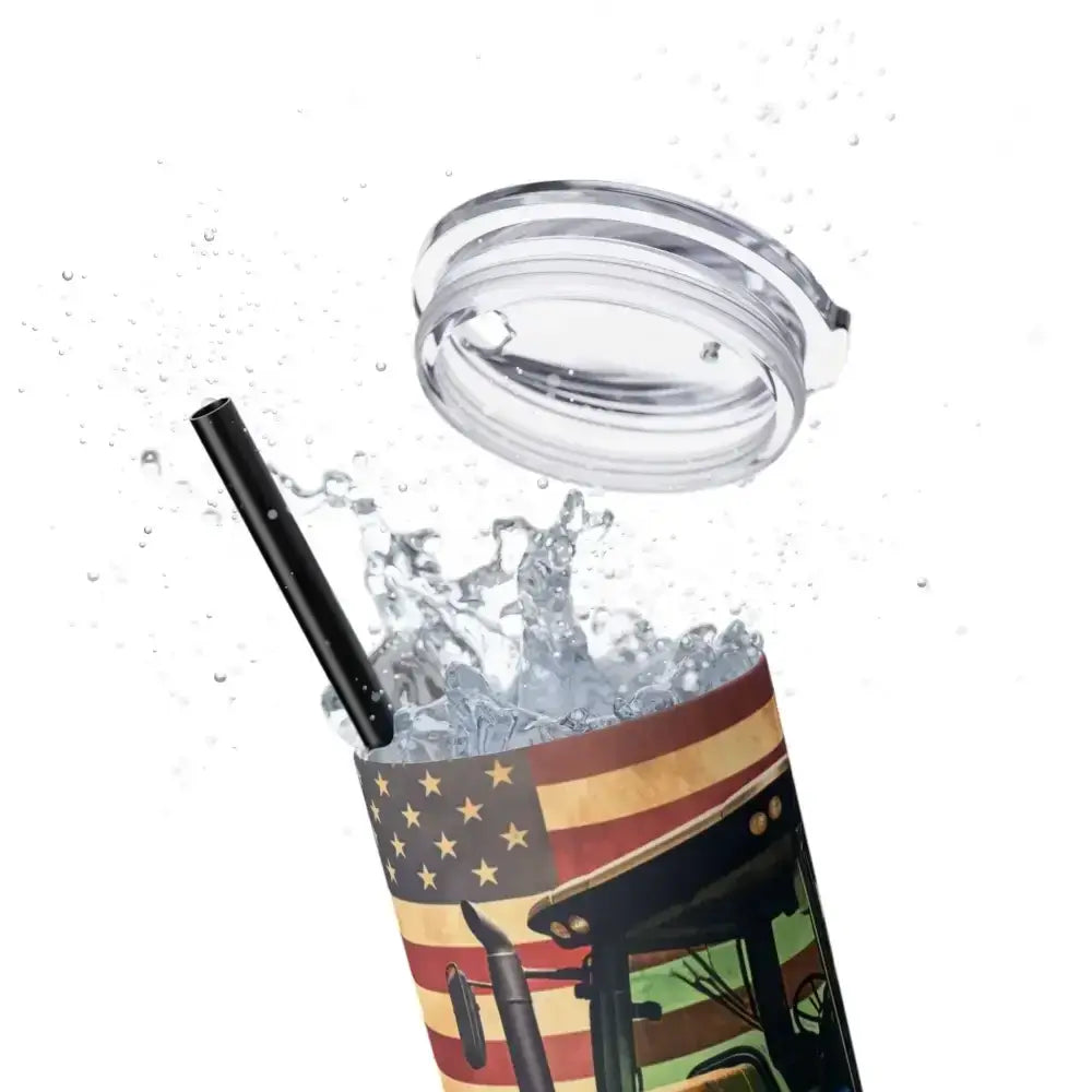 Classic Tractor Skinny Tumbler, Patriotic Gifts, Gifts for Farmers - The Best New Thing