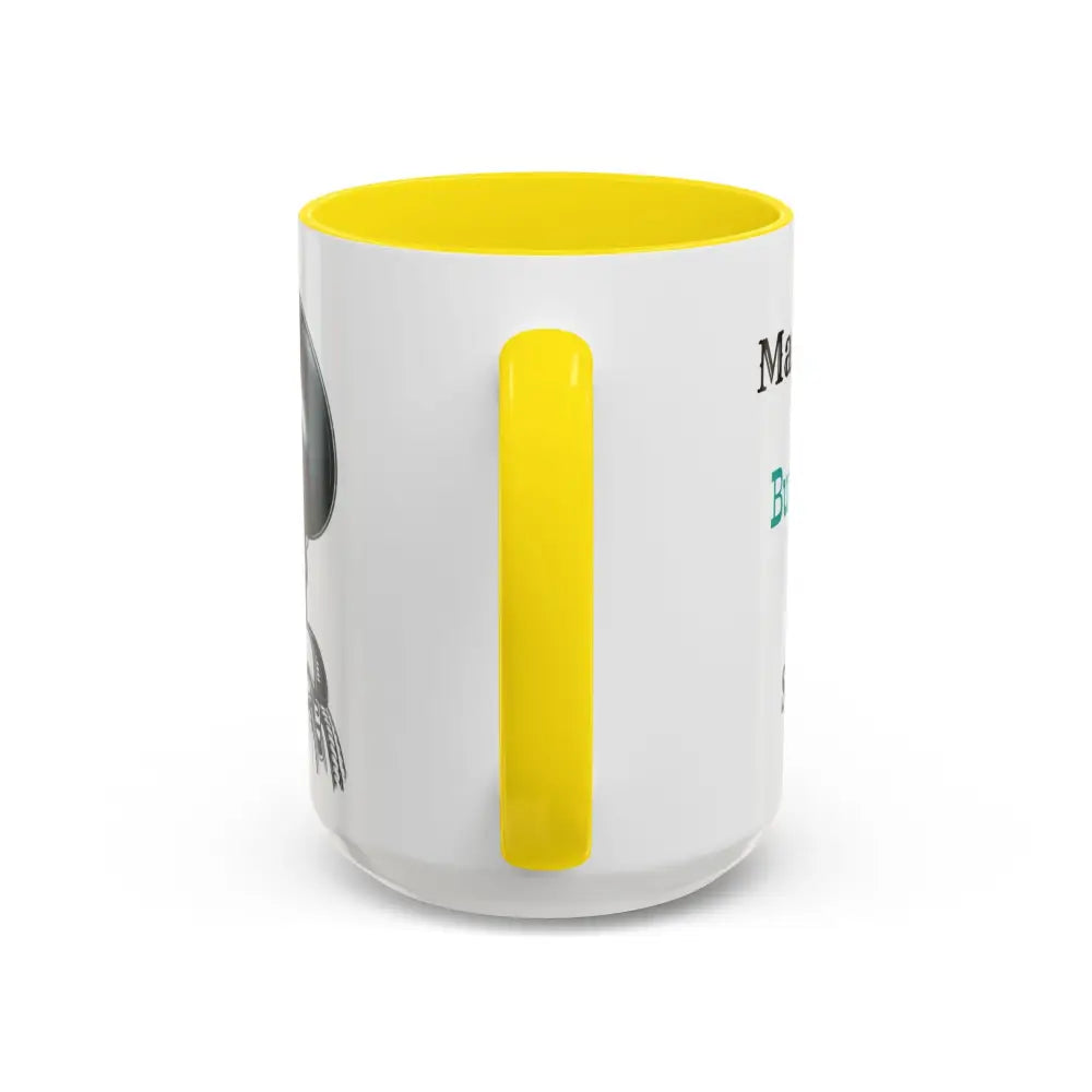 Cowgirl Coffee Mug with yellow handle and wrap-around design for coffee lovers and western enthusiasts