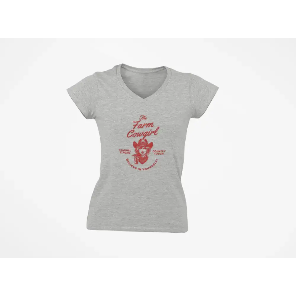 Cowgirl Strong V-Neck Shirt Country Tough Farm Girl Tee Motivational Believe in Yourself Girl T-Shirt - V-neck