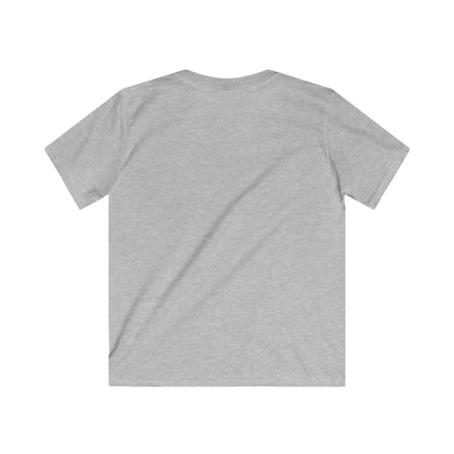 Back view of Kids Custom Tee in gray, soft fabric ideal for outdoor adventures and playful activities.