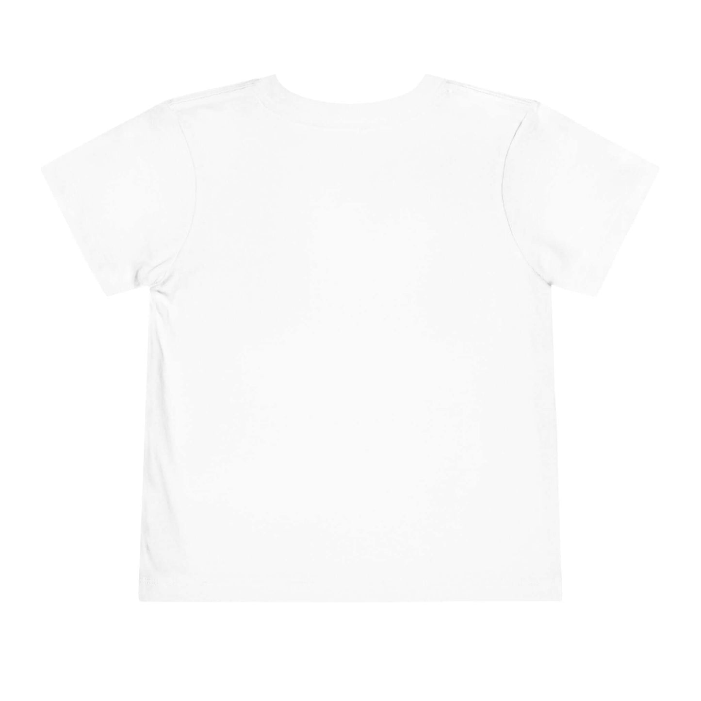 Back view of the Toddler Cowgirl Tee, a soft white children apparel shirt for comfy playtime.