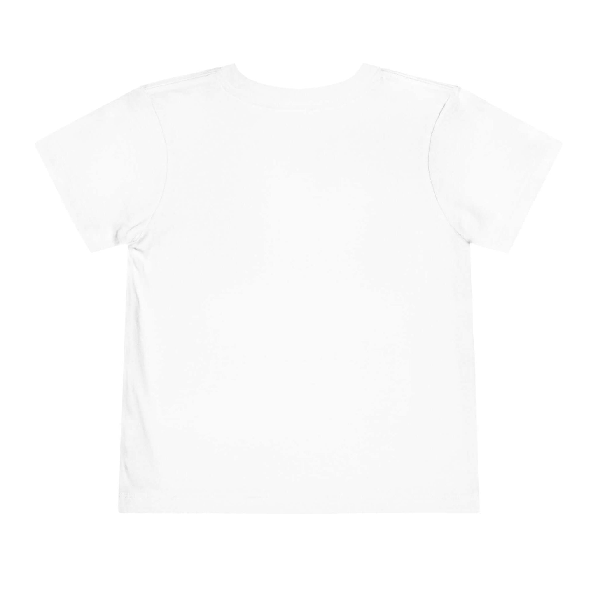 Back view of the Toddler Cowgirl Tee, a soft white children apparel shirt for comfy playtime.