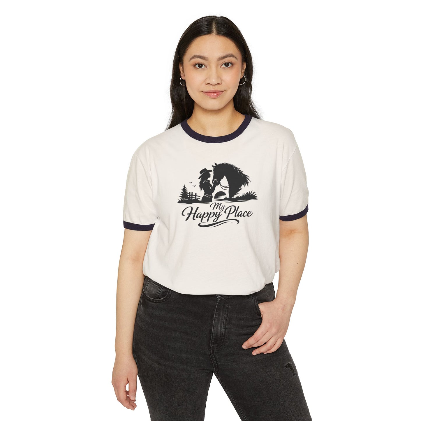 Horse Lover T-Shirt - Here's My Happy Place Tee for Women