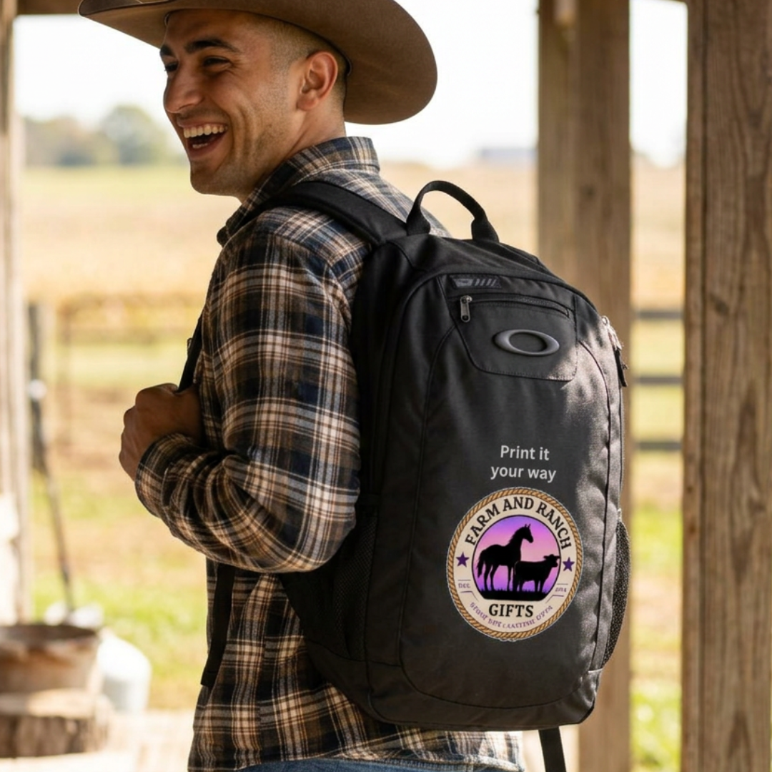 Personalize IT Backpack featuring a custom logo, designed for rugged use and style in outdoor settings.