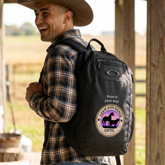 Personalize IT Backpack featuring a custom logo, designed for rugged use and style in outdoor settings.