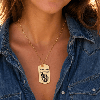 Personalized Cowgirl Tag Necklace with Birthstone