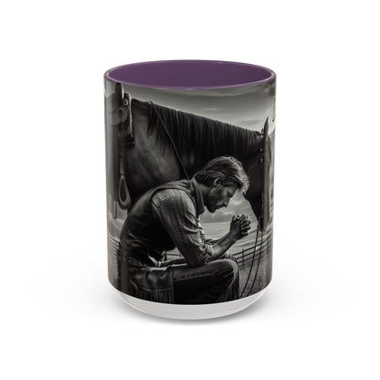 Praying Cowboy Inspirational Coffee Mug, Western Theme Mug