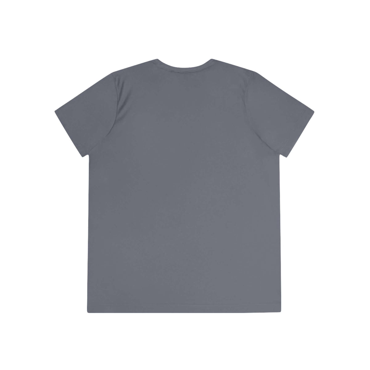 Back view of the Cowgirl Ride Giddy Up Ladies Tee in gray, showcasing a lightweight and comfortable fit.