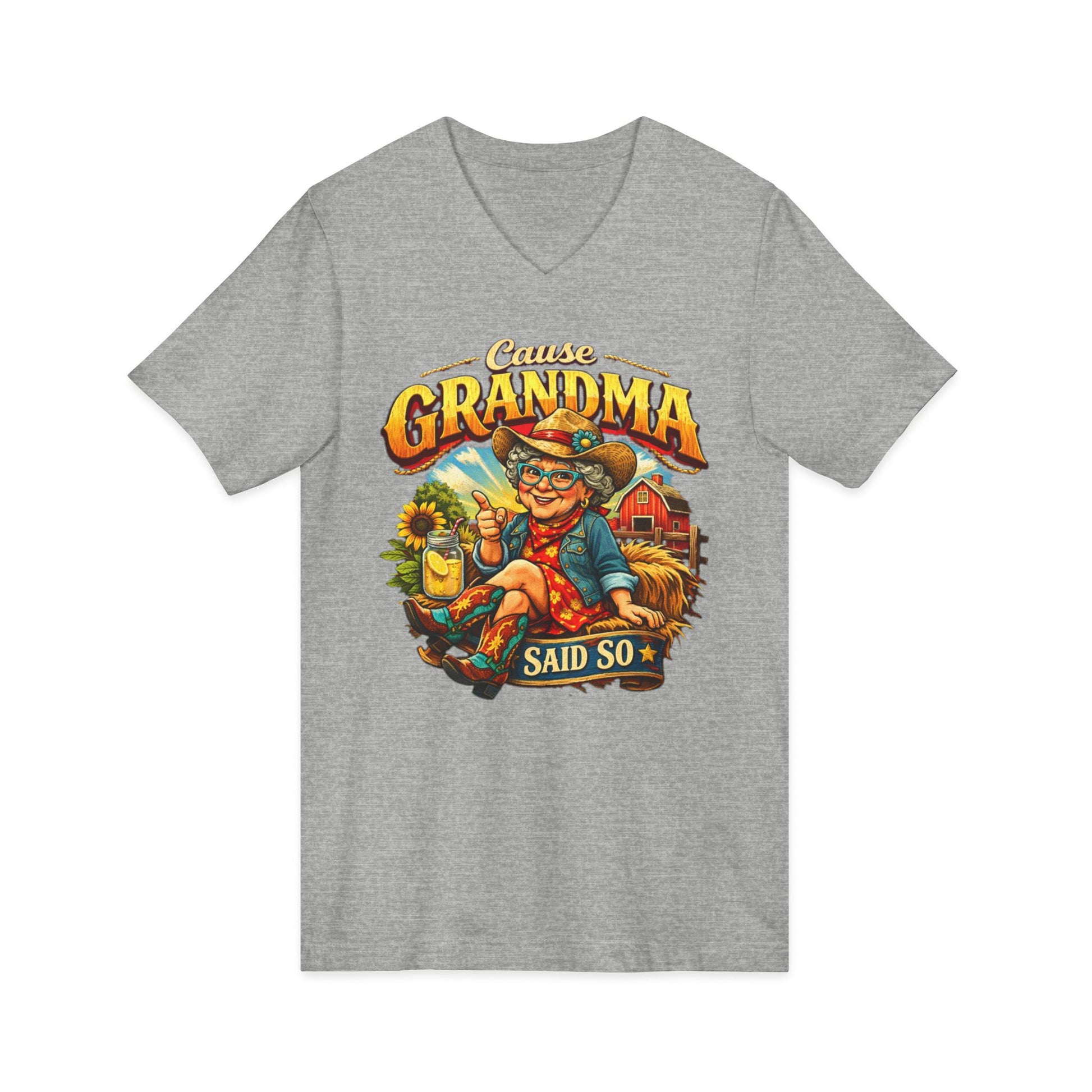 Funny Grandma T-Shirt featuring a western design with the phrase 'Cause Grandma Said So', ideal gift for Granny.
