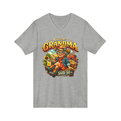 Funny Grandma T-Shirt featuring a western design with the phrase 'Cause Grandma Said So', ideal gift for Granny.