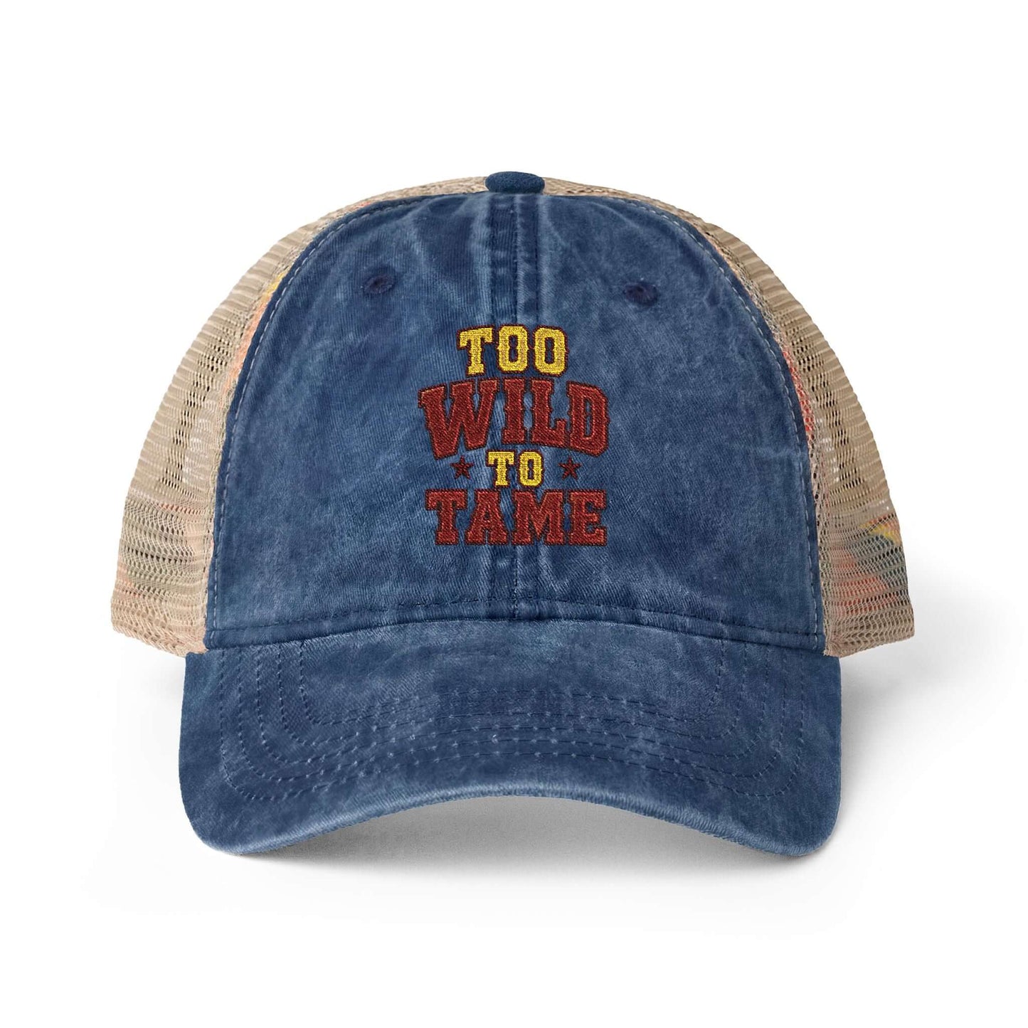 Women's Washed Mesh Hat Cowgirl Chic Ball Cap, Too Wild to Tame Hat