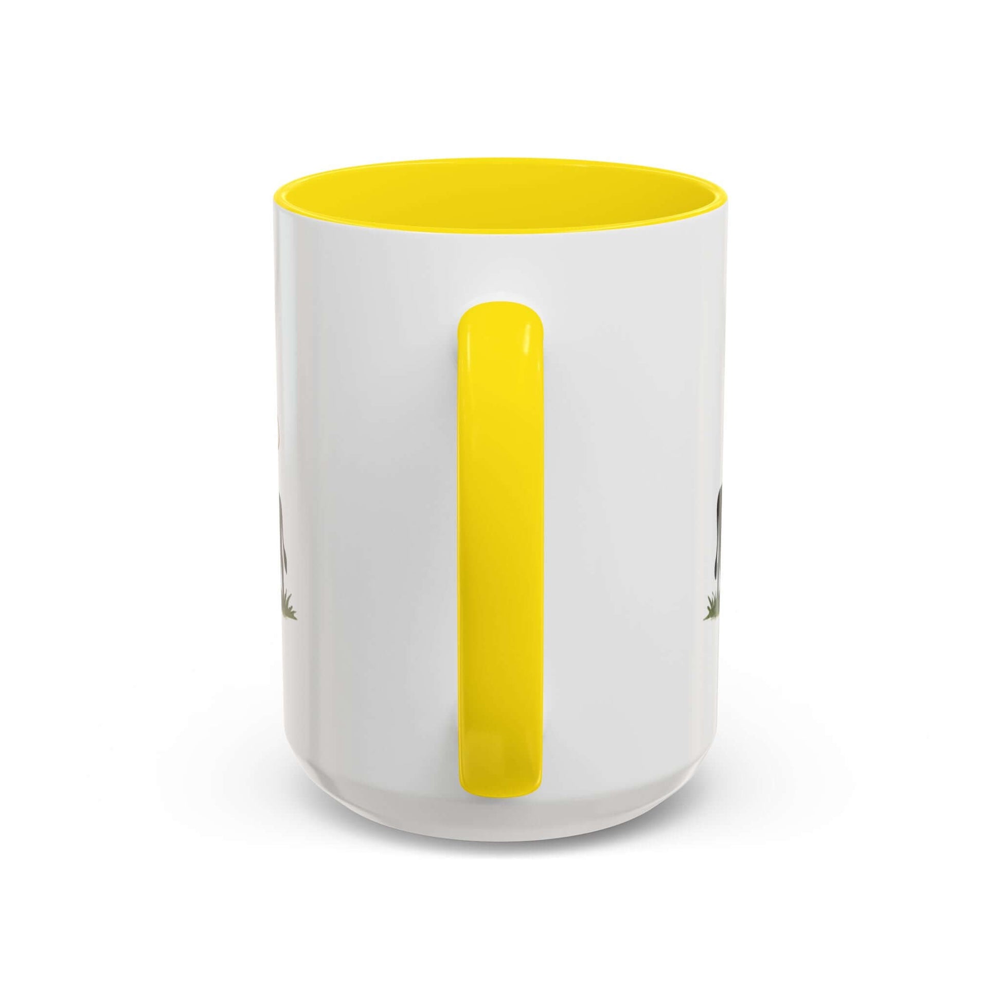 Cow Lovers Mug featuring a playful design and a bright yellow handle, perfect for farm lovers.