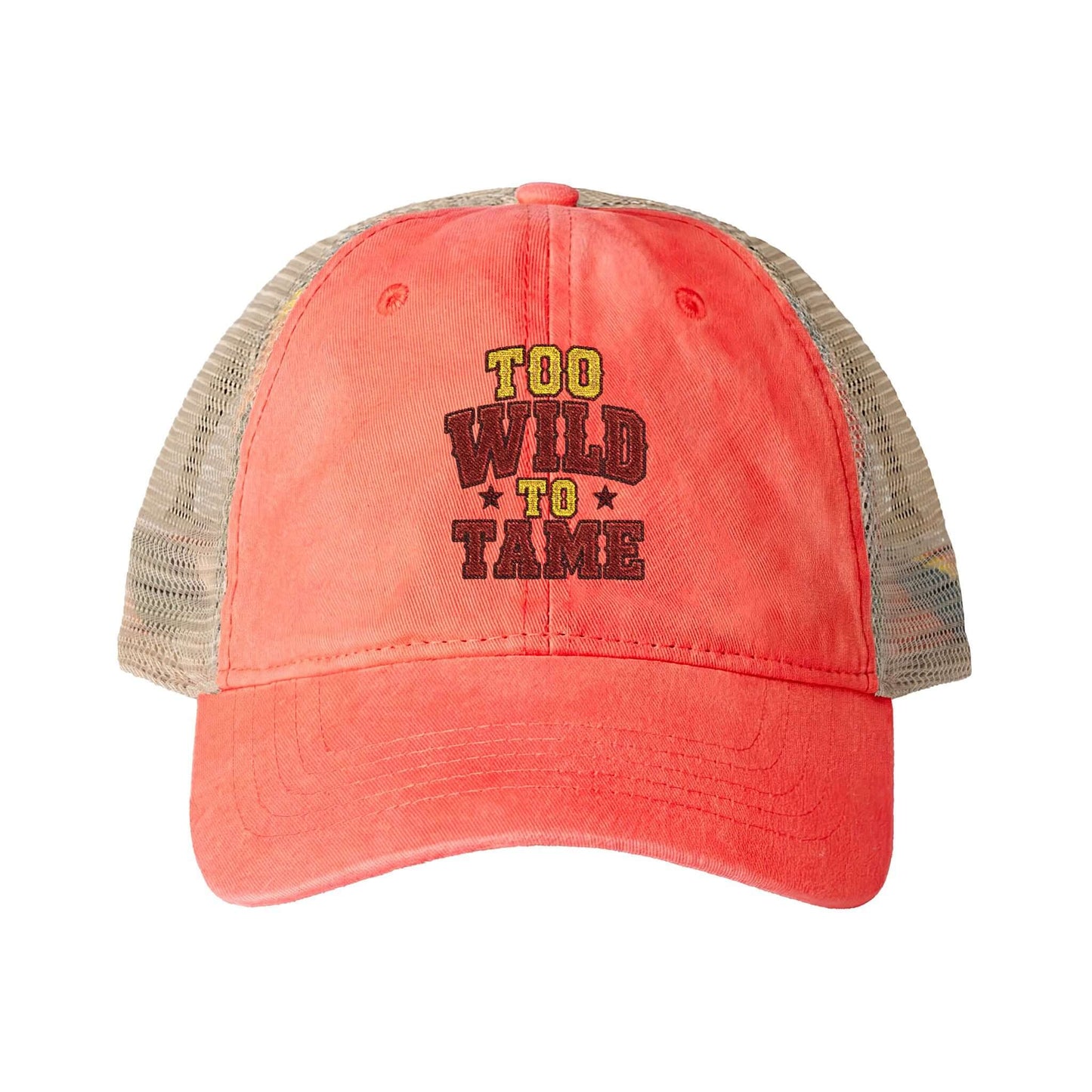 Women's Washed Mesh Hat Cowgirl Chic Ball Cap, Too Wild to Tame Hat