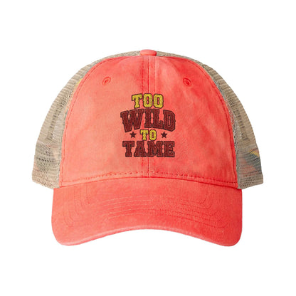 Women's Washed Mesh Hat Cowgirl Chic Ball Cap, Too Wild to Tame Hat