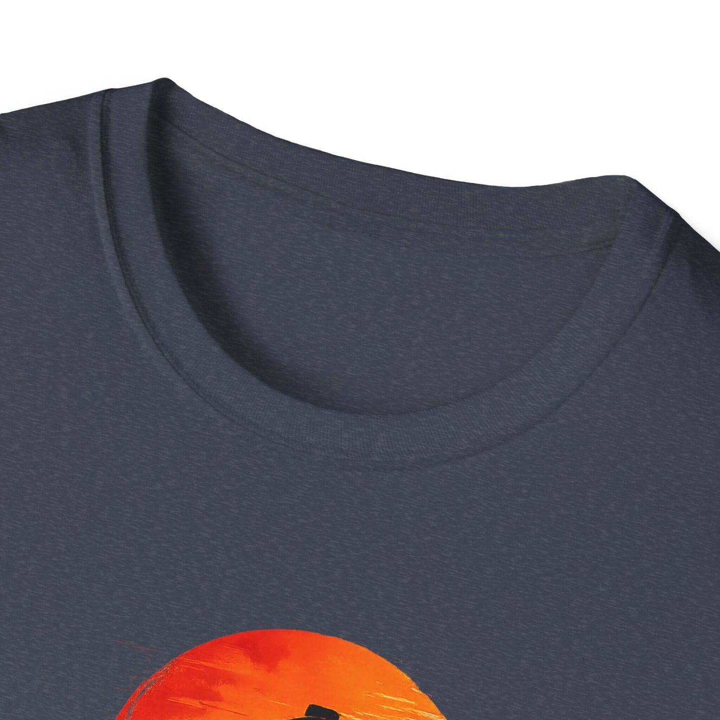 Close-up of the neckline of the Long Live the Cowboy, Western Horse T-Shirt for Men.