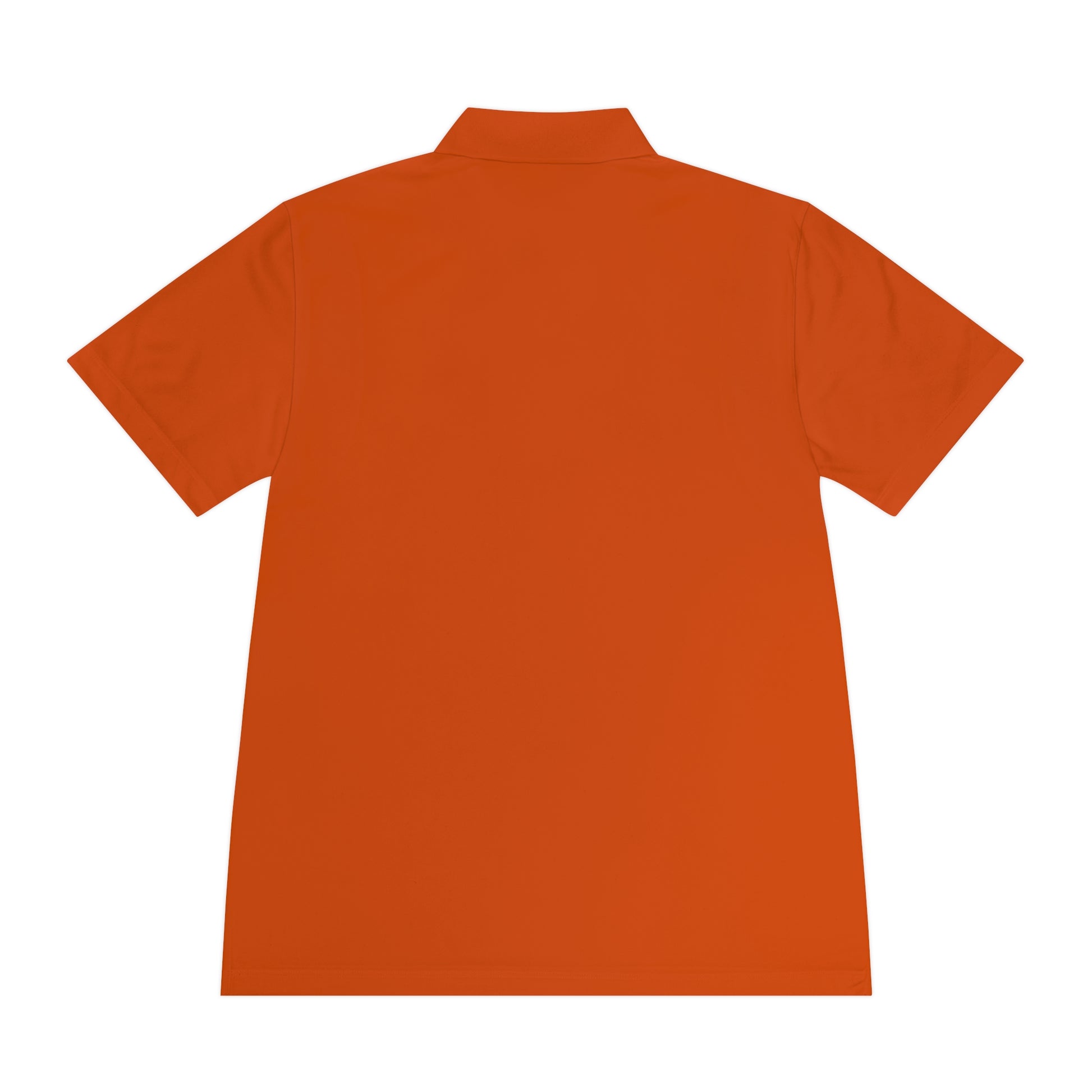 Back view of Personalize Sport Polo Shirt in vibrant orange color.