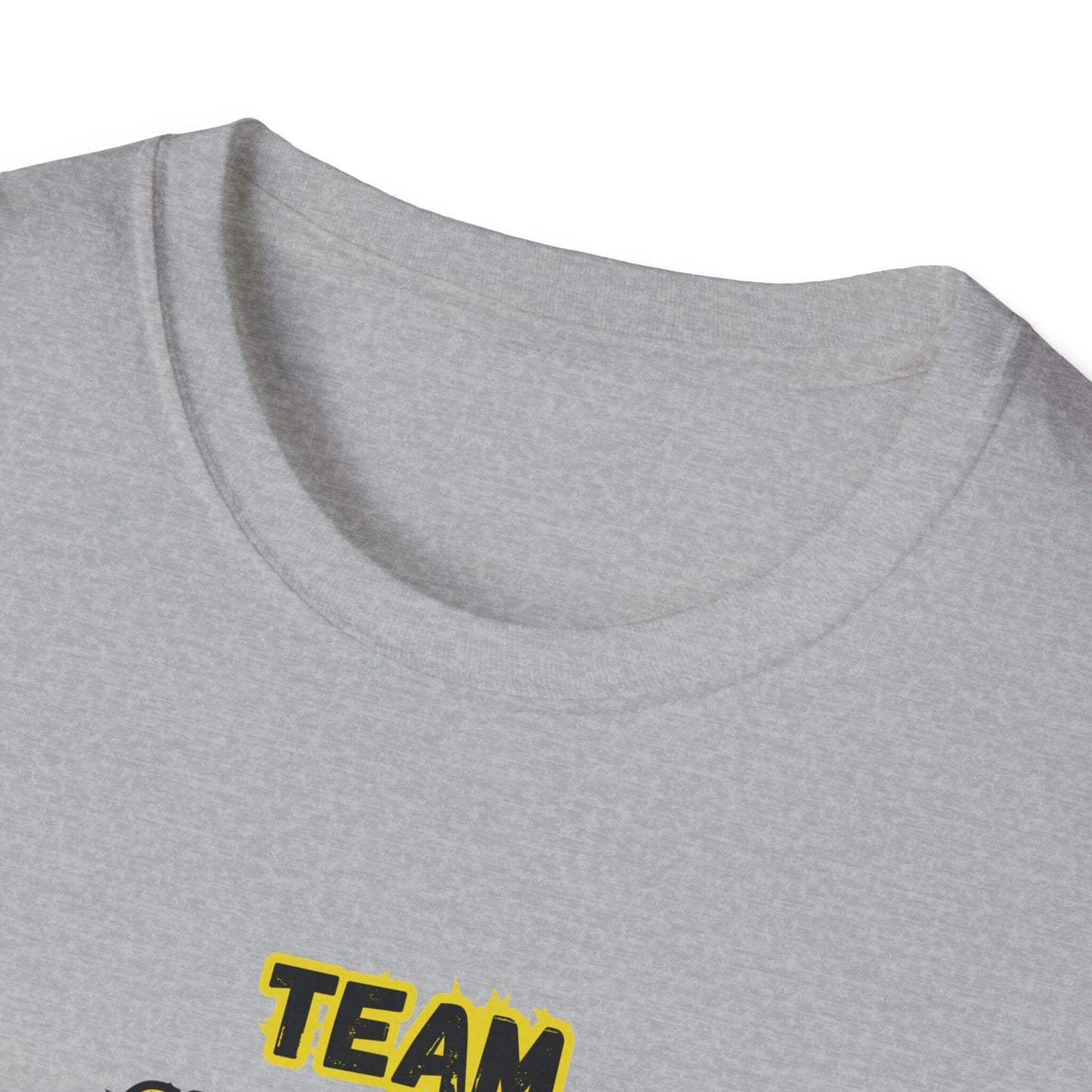 Charolais T-Shirt, close-up of the neckline and design, perfect for Charolais cattle farmers.