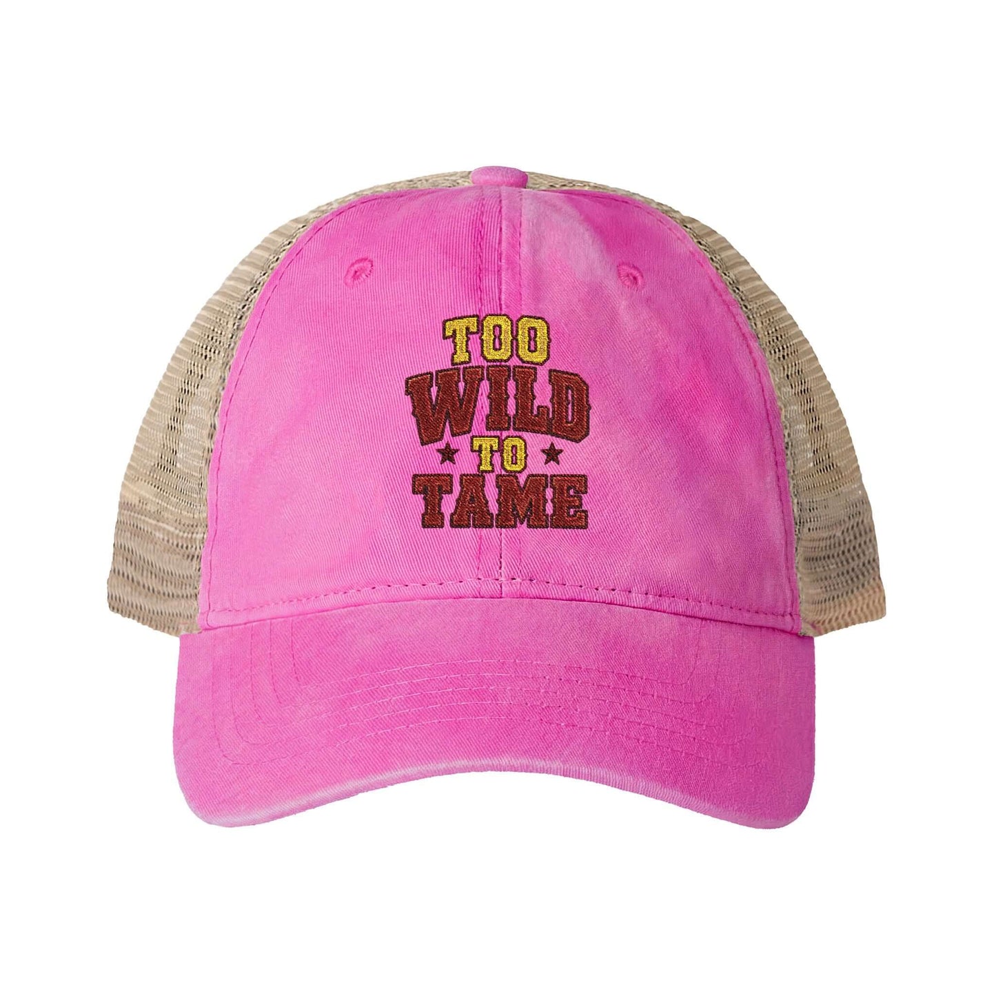 Women's Washed Mesh Hat Cowgirl Chic Ball Cap, Too Wild to Tame Hat