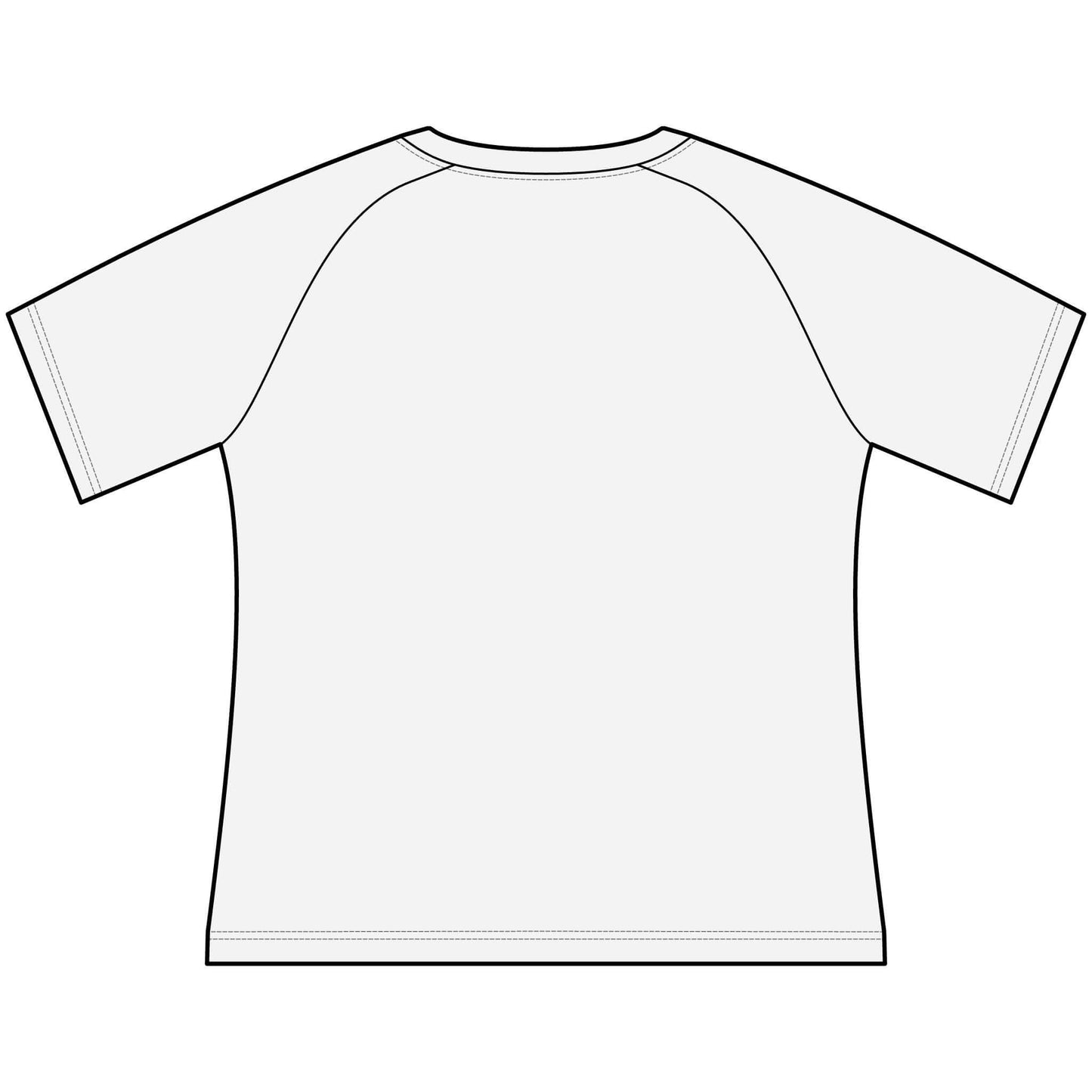 Back view of a Funny Cowgirl T Shirts for Women, Scoop Neck Raglan Tee design, perfect for casual wear.