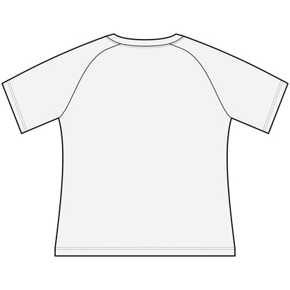 Back view of a Funny Cowgirl T Shirts for Women, Scoop Neck Raglan Tee design, perfect for casual wear.