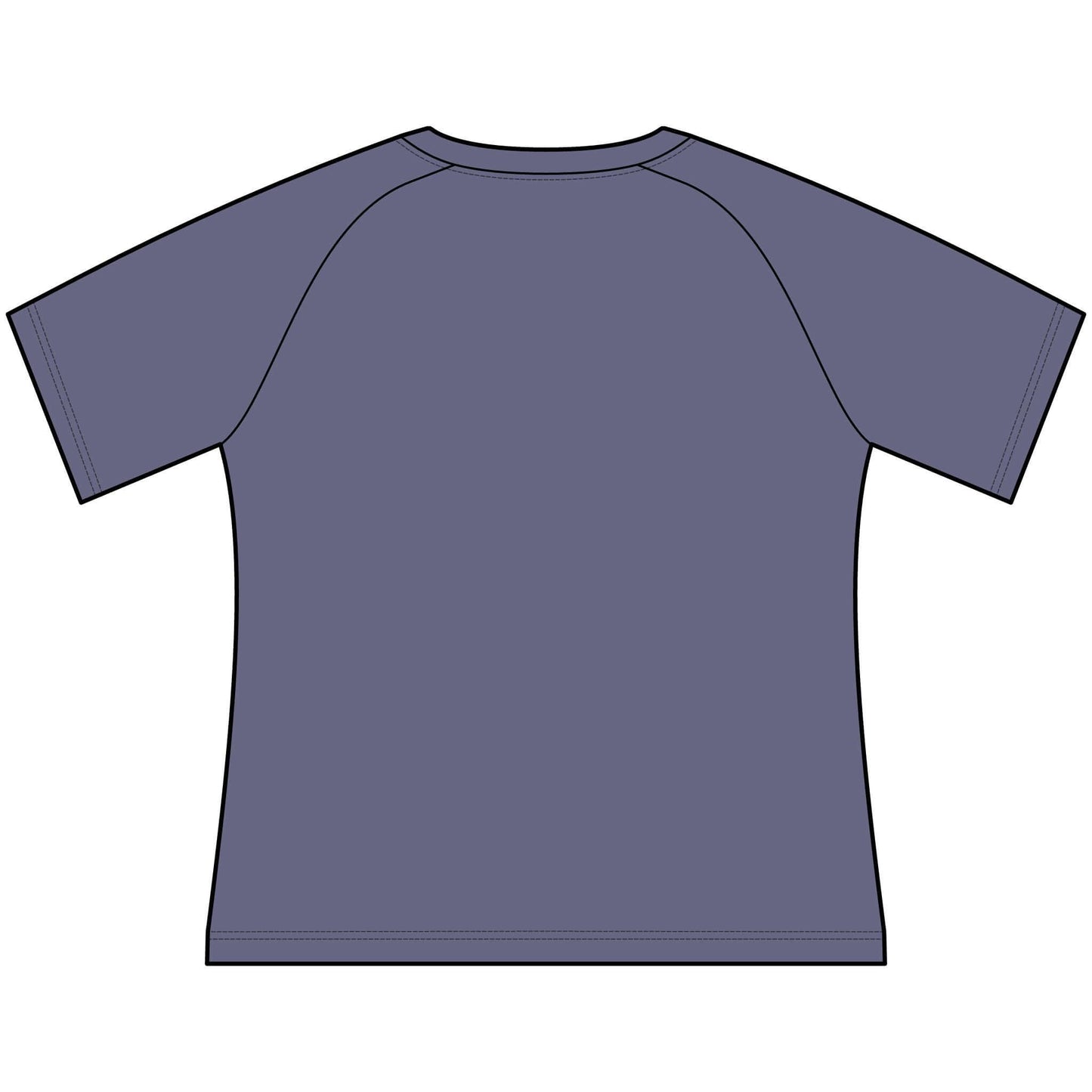 Back view of a lightweight scoop neck raglan tee, perfect for women who love Funny Cowgirl T Shirts for Women.