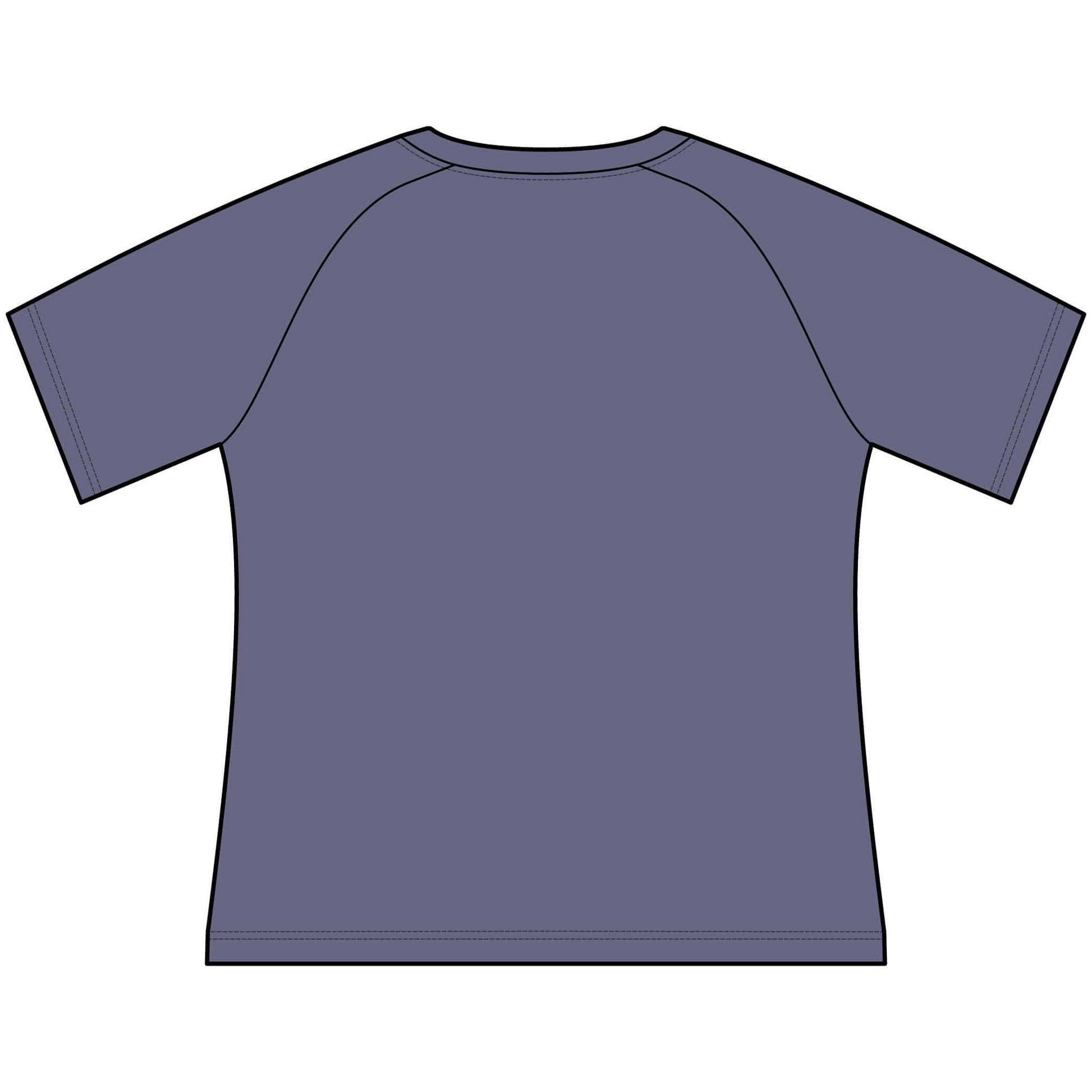 Back view of a lightweight scoop neck raglan tee, perfect for women who love Funny Cowgirl T Shirts for Women.