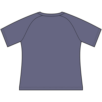 Back view of a lightweight scoop neck raglan tee, perfect for women who love Funny Cowgirl T Shirts for Women.