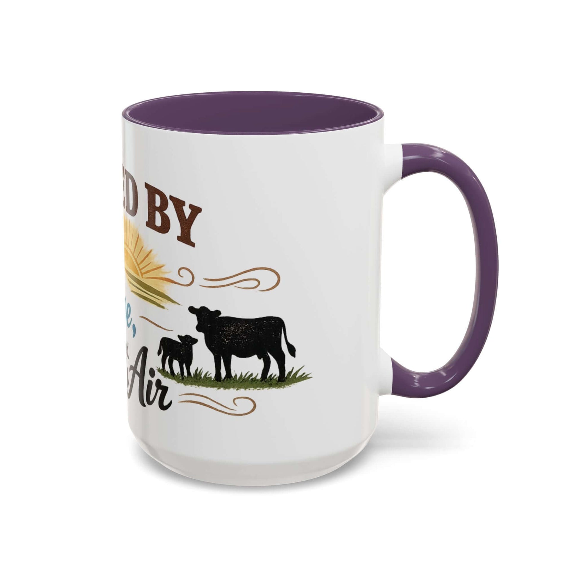 Cow Lovers Mug showcasing cheerful farm artwork and sunlit design, perfect for coffee lovers.