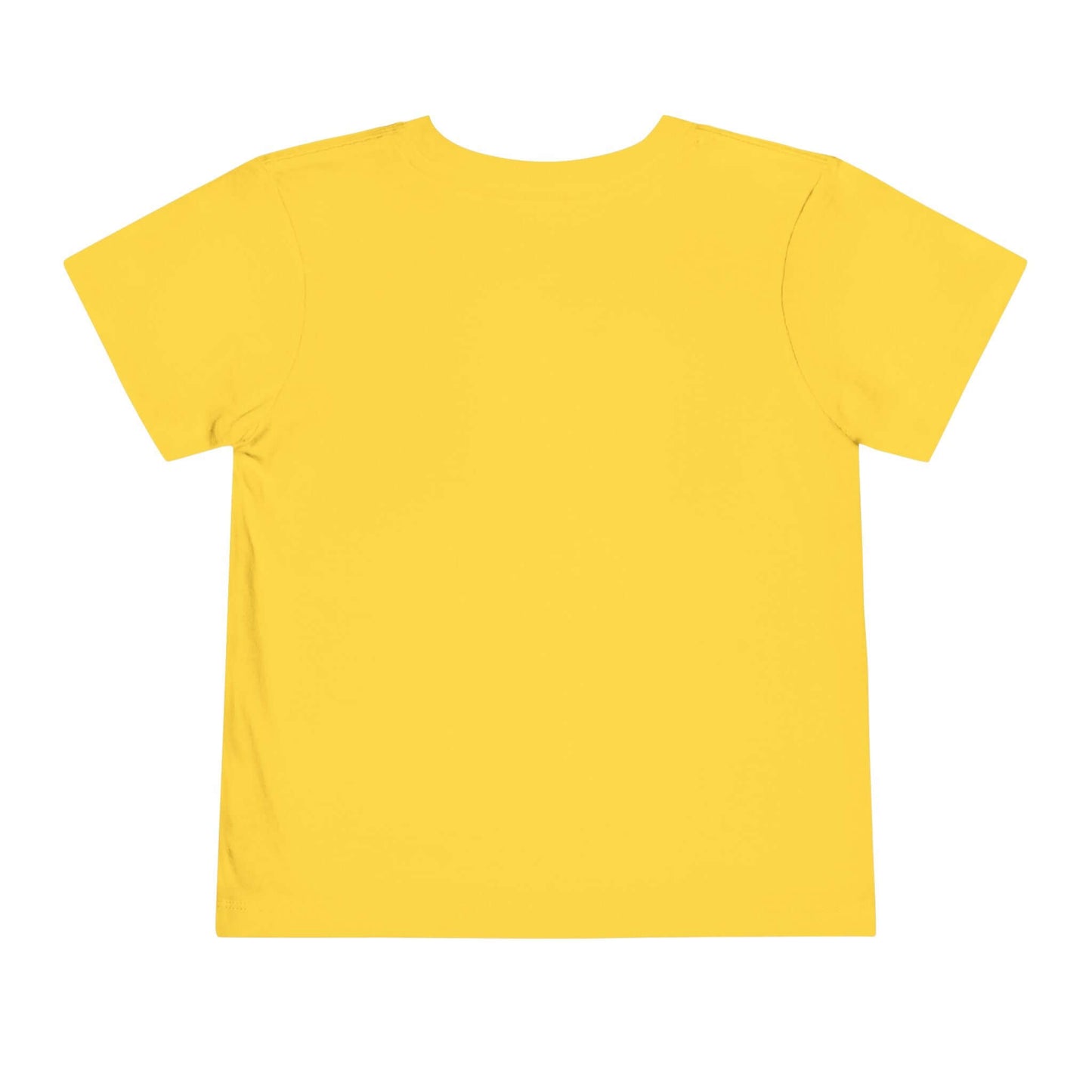 Back view of a soft yellow Toddler Cowgirl Tee, perfect children apparel for little ones.