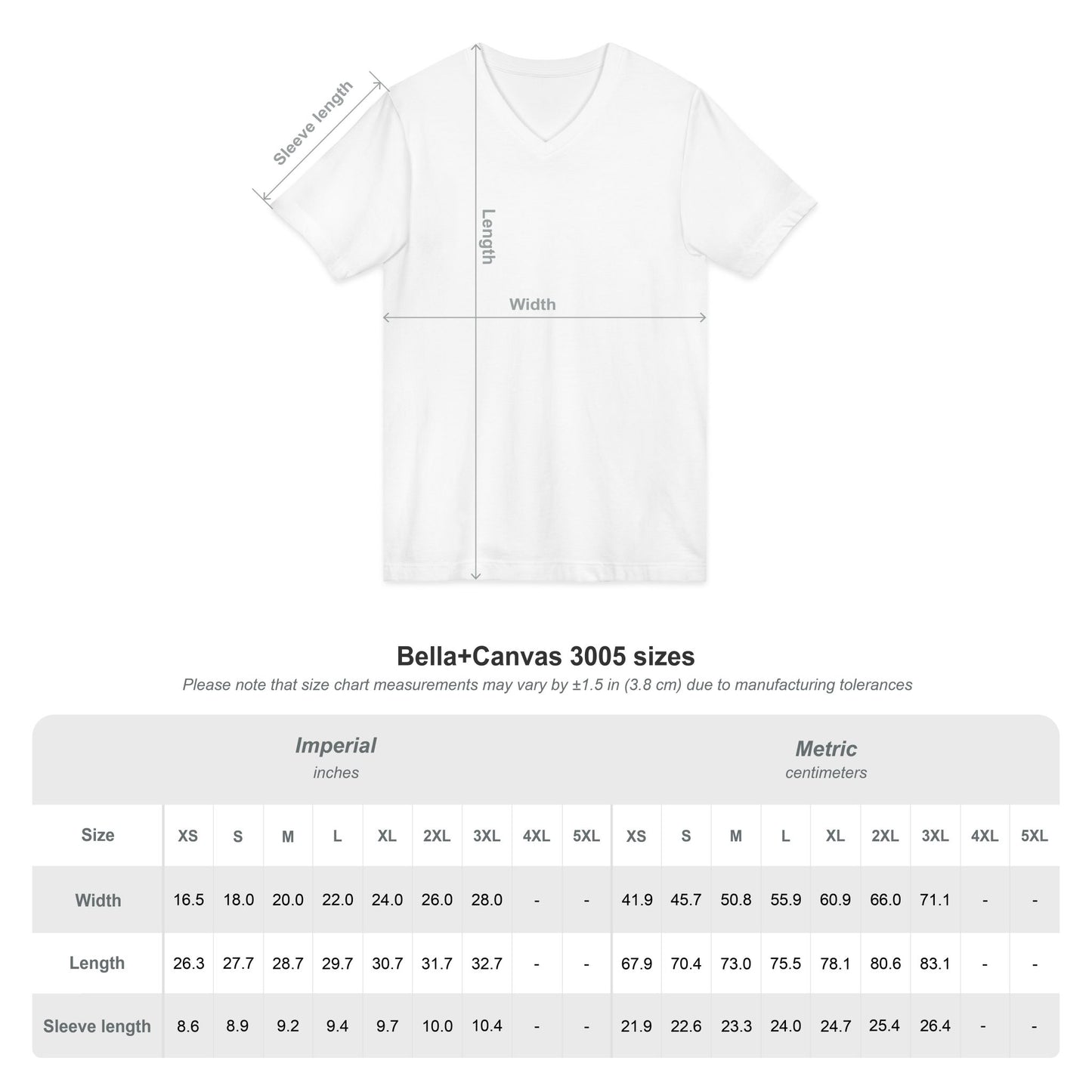 Size chart for Grandma T-Shirt showing measurements in inches and centimeters for various sizes.