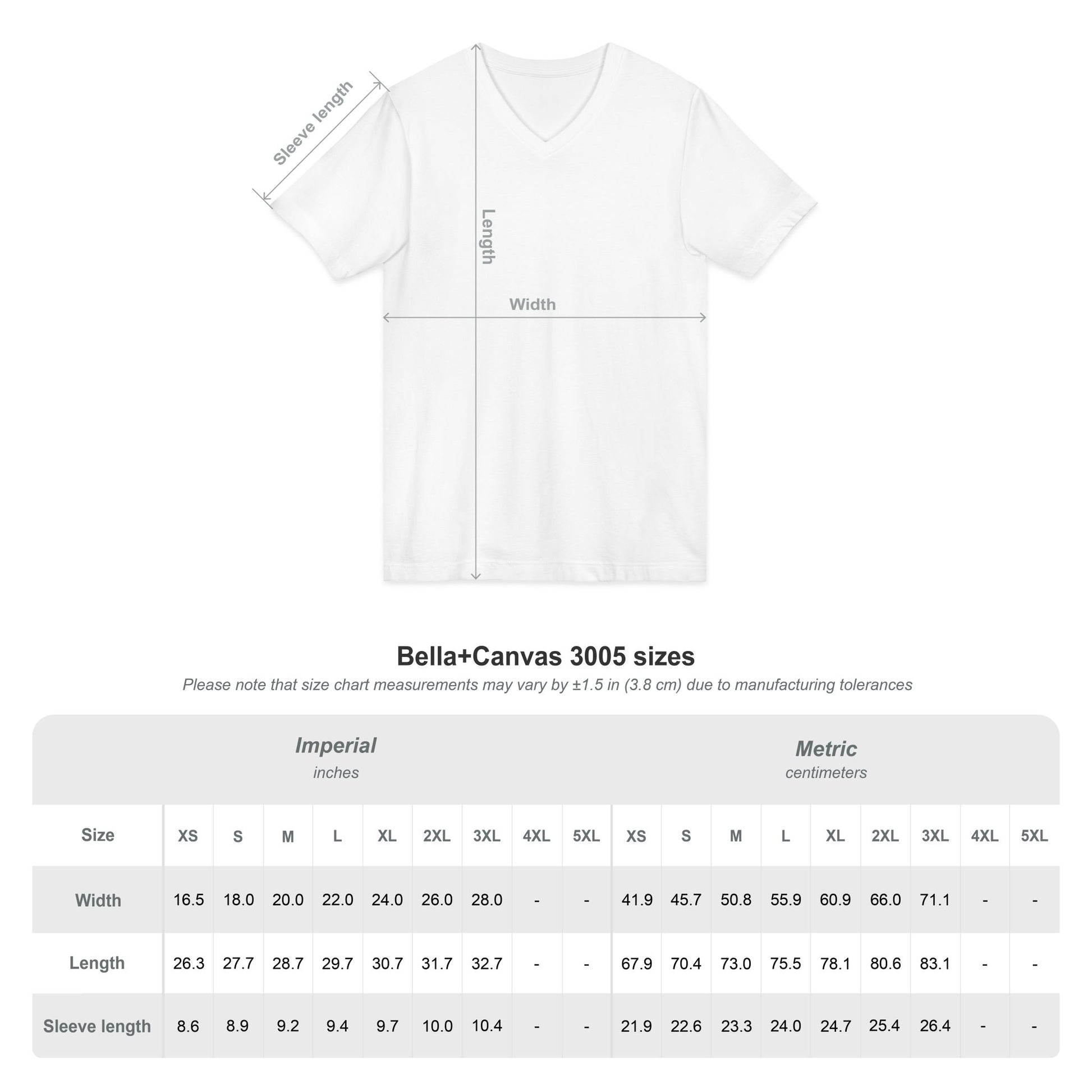 Size chart for Grandma T-Shirt showing measurements in inches and centimeters for various sizes.