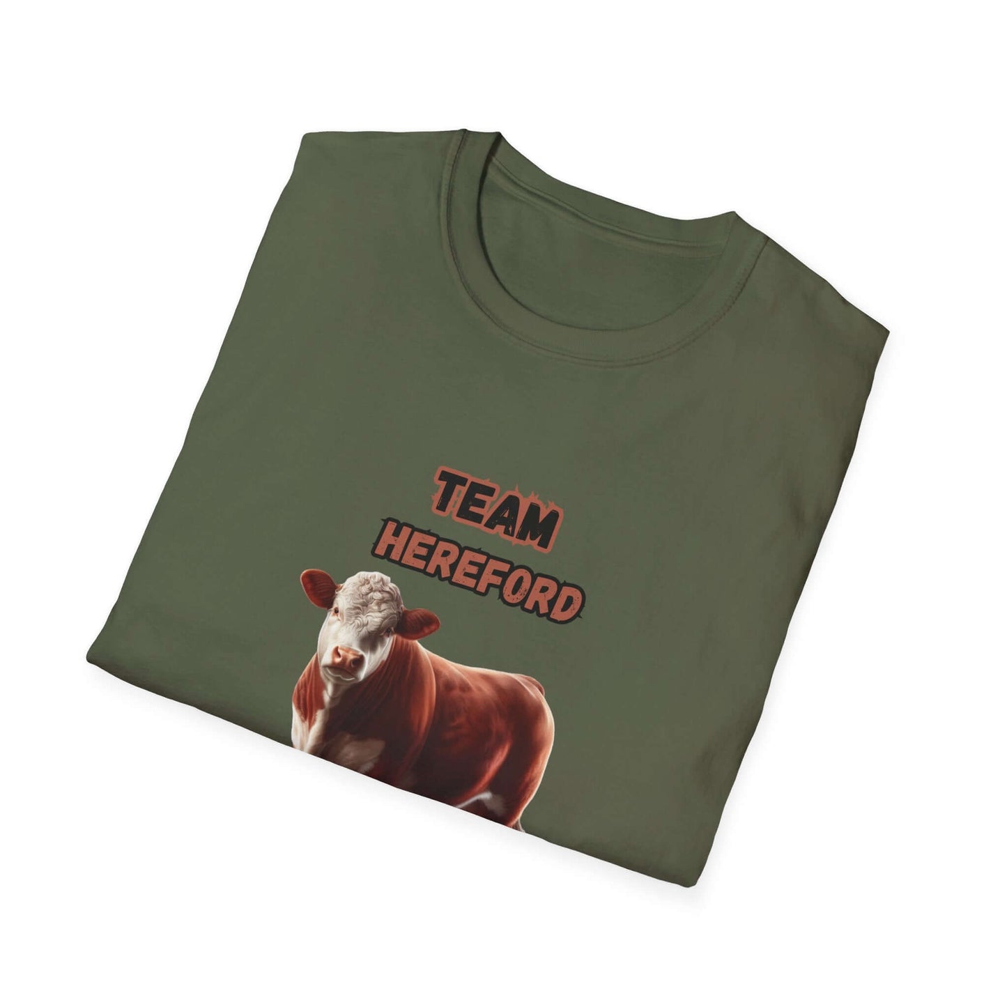 Hereford T-Shirt neckline detail, soft cotton fabric with 'TEAM HEREFORD' lettering displayed.
