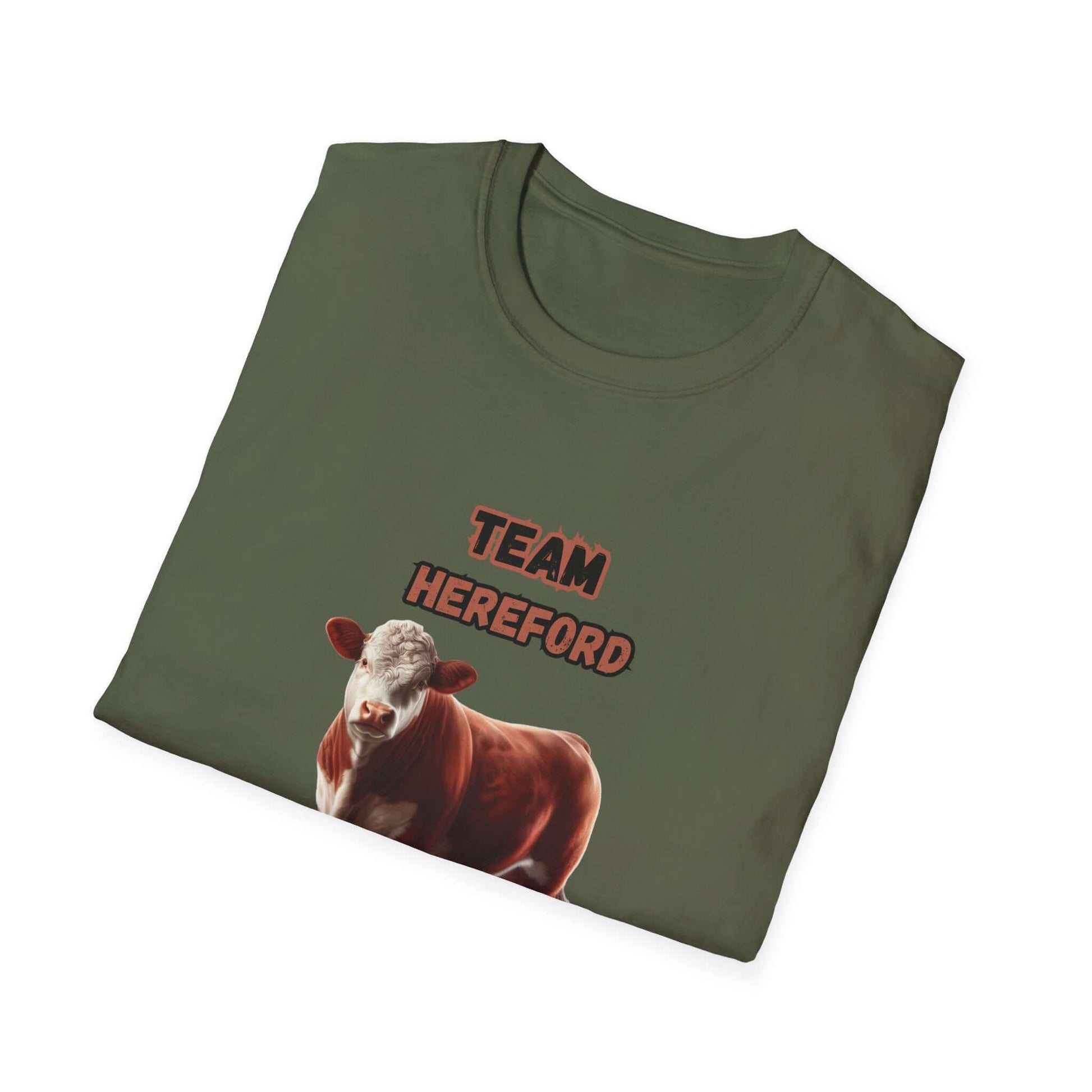 Hereford T-Shirt neckline detail, soft cotton fabric with 'TEAM HEREFORD' lettering displayed.