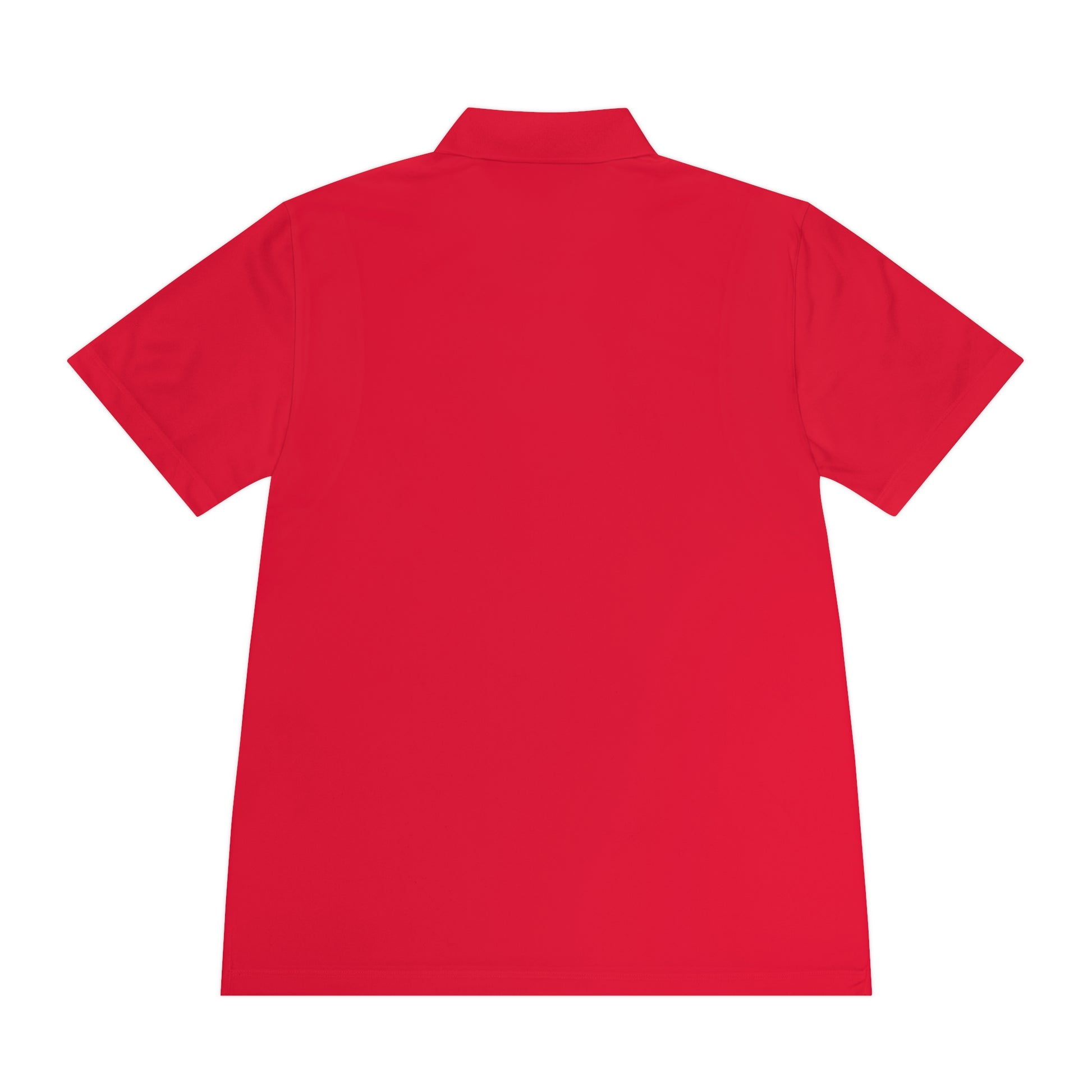 Back view of the Personalize Sport Polo Shirt in red, designed for ranch hands with moisture-wicking fabric.