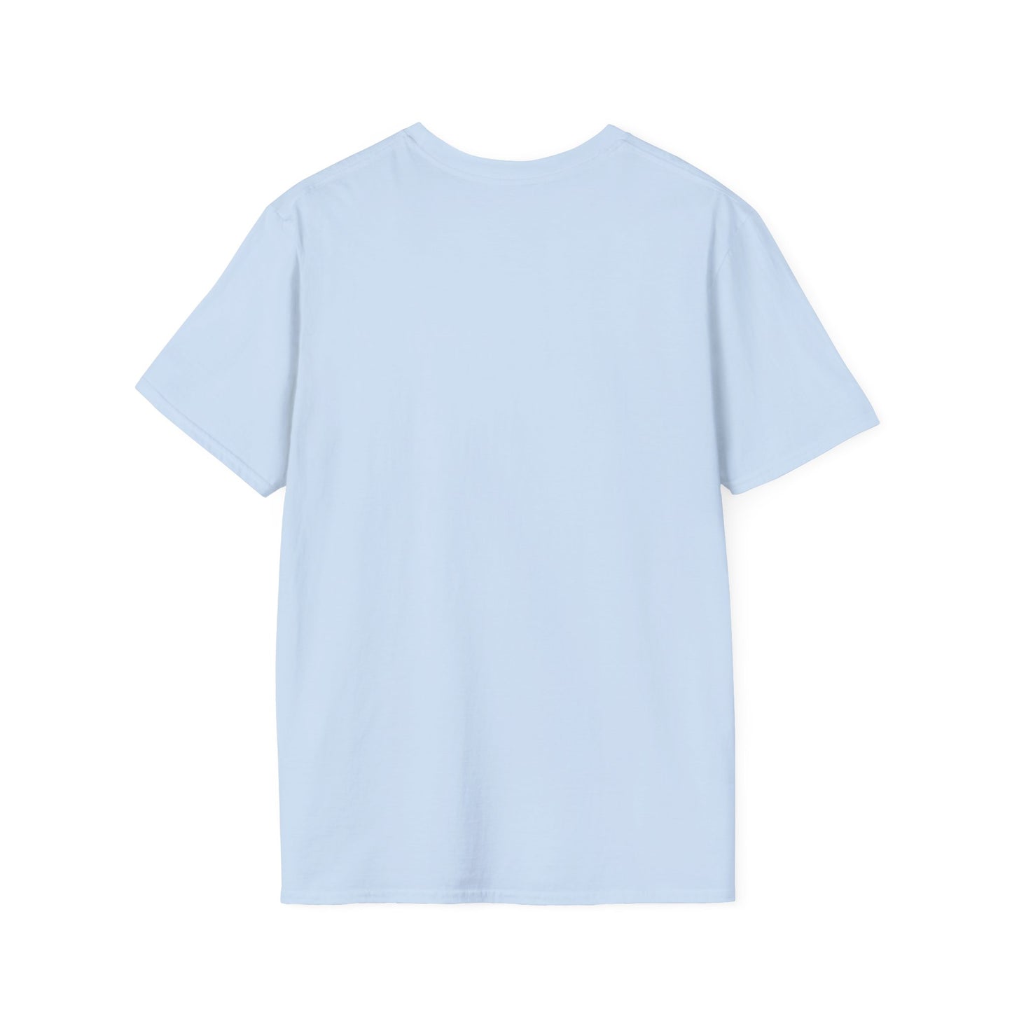 Back view of Farm Life T-Shirt in soft blue, ideal for ranchers and outdoor enthusiasts.