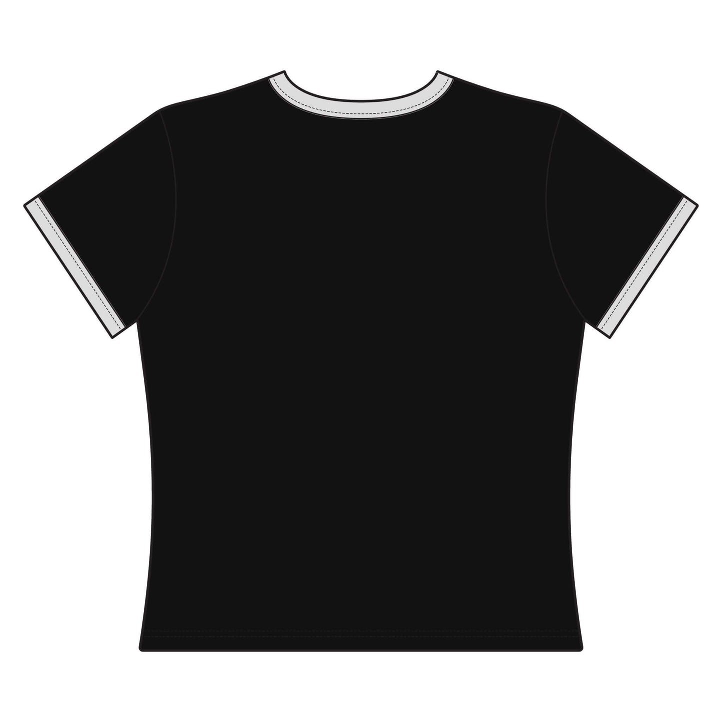 Back view of the Cowgirl Cropped Tee showcasing the snug fit and contrast collar and sleeve trim.