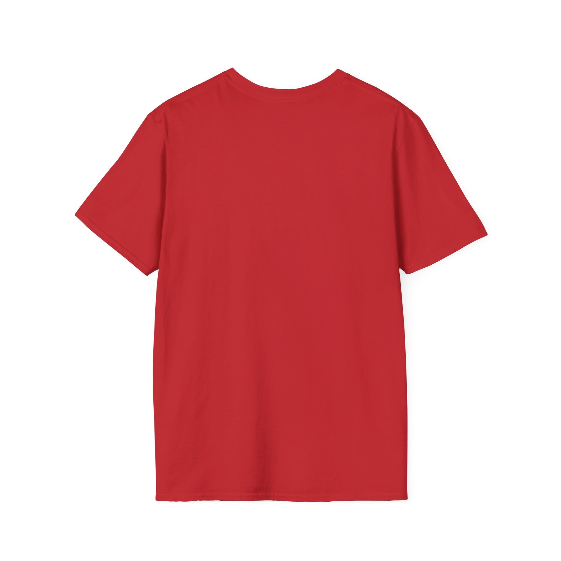 Back view of a red Farm Life T-Shirt, perfect for rancher apparel and gifts for cowboys.