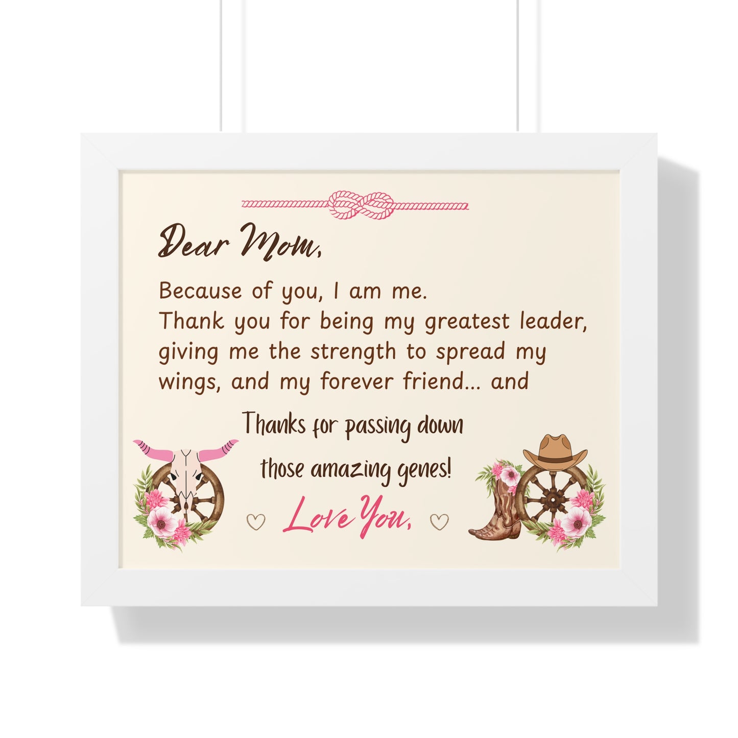 Mother's Day Heart Felt Poster Gift with heartfelt message for mom in rustic design, perfect for gifting.