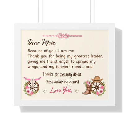 Mother's Day Heart Felt Poster Gift with heartfelt message for mom in rustic design, perfect for gifting.
