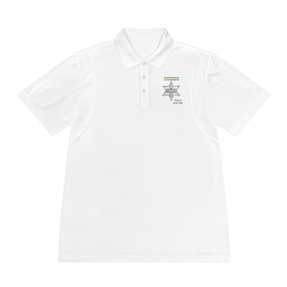 Personalize Sport Polo Shirt in white with collar and three-button placket for ranch hands.