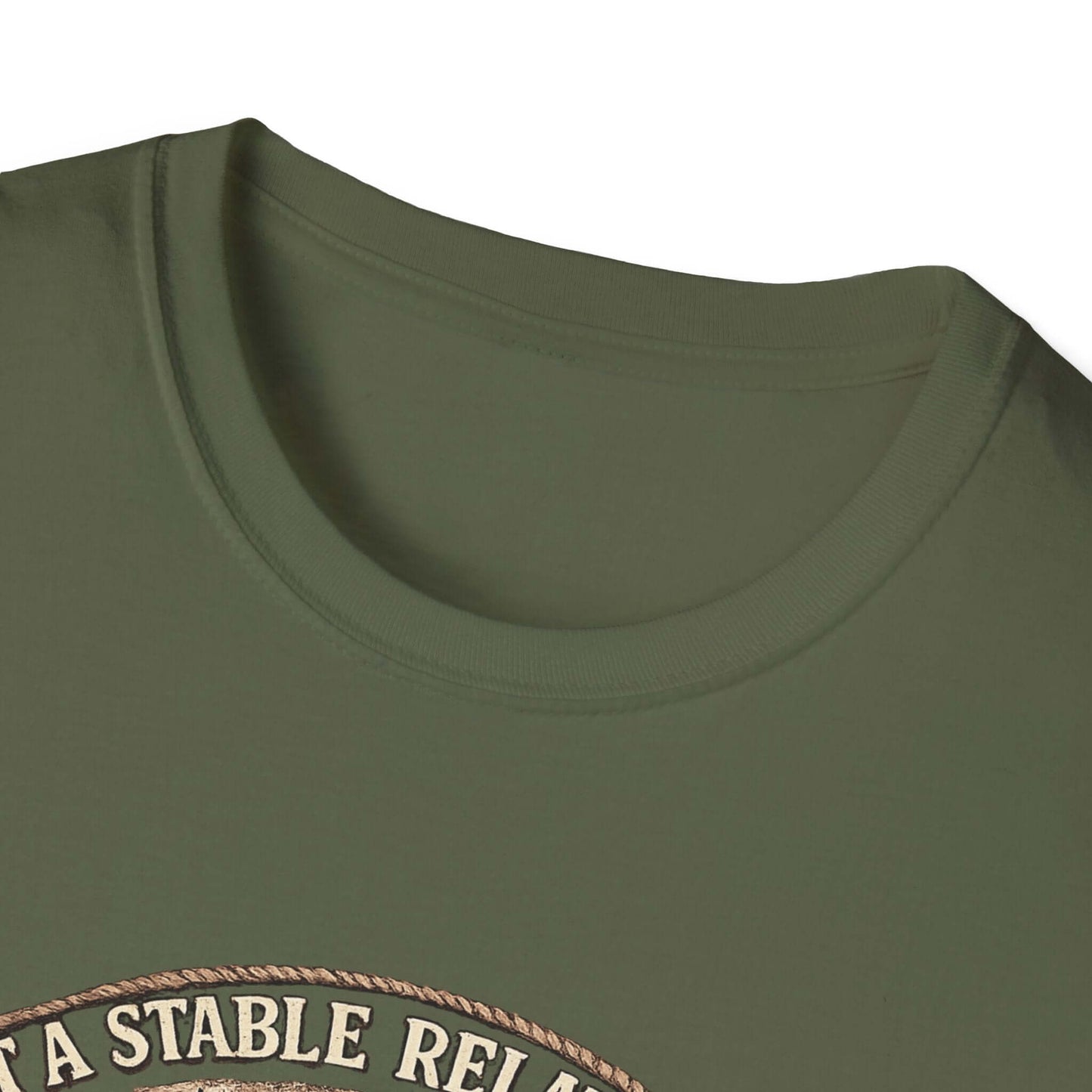 Get a Horse T-Shirt collar detail with barnyard humor and sassy design for cowgirls.
