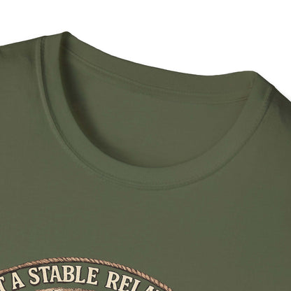 Get a Horse T-Shirt collar detail with barnyard humor and sassy design for cowgirls.