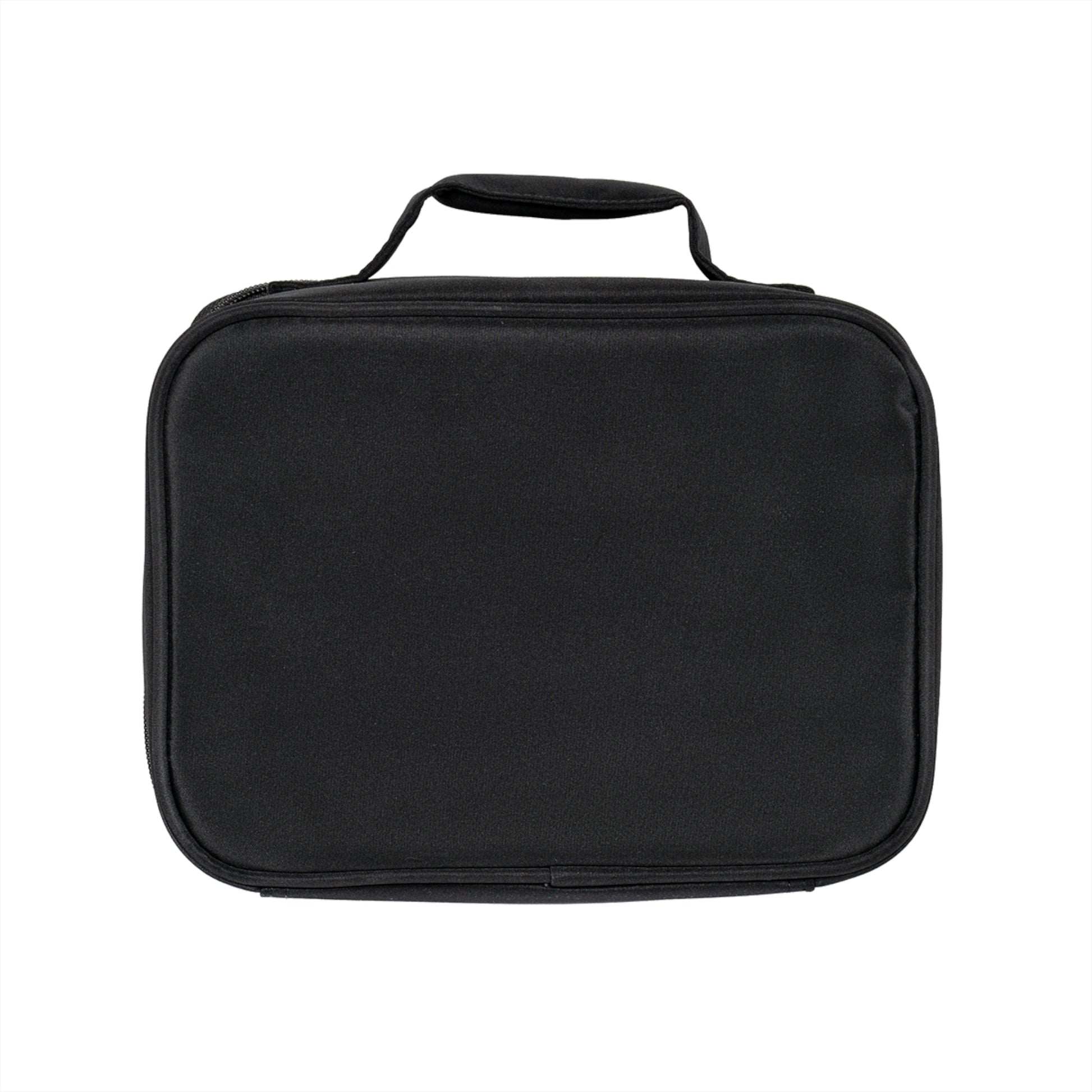 Personalized Kids Lunch Bag in black, lightweight and insulated for easy packing and cleaning.