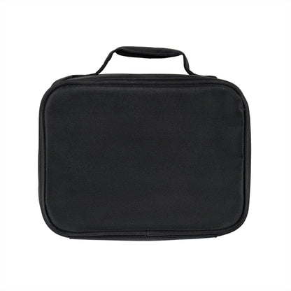 Personalized Kids Lunch Bag in black, lightweight and insulated for easy packing and cleaning.