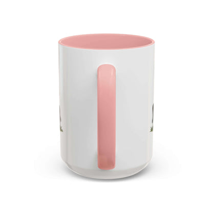 Cow Lovers Mug with pink handle and white body, ideal for farm lovers and coffee enthusiasts.