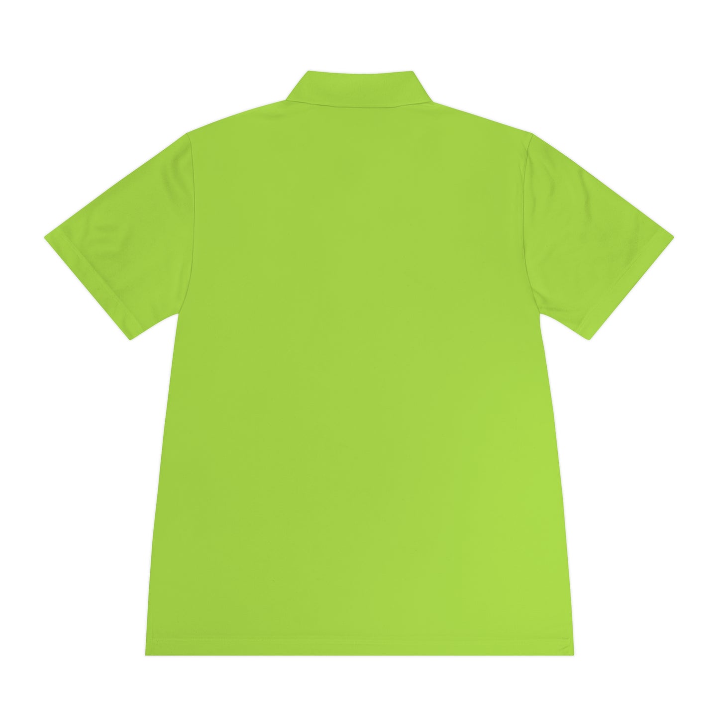 Back view of a Personalize Sport Polo Shirt in vibrant green color.
