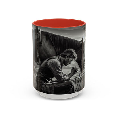 Praying Cowboy Inspirational Coffee Mug, Western Theme Mug