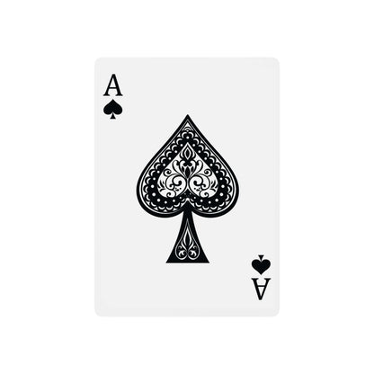 Personalized Playing Cards featuring an ornate Ace of Spades design on a white background.