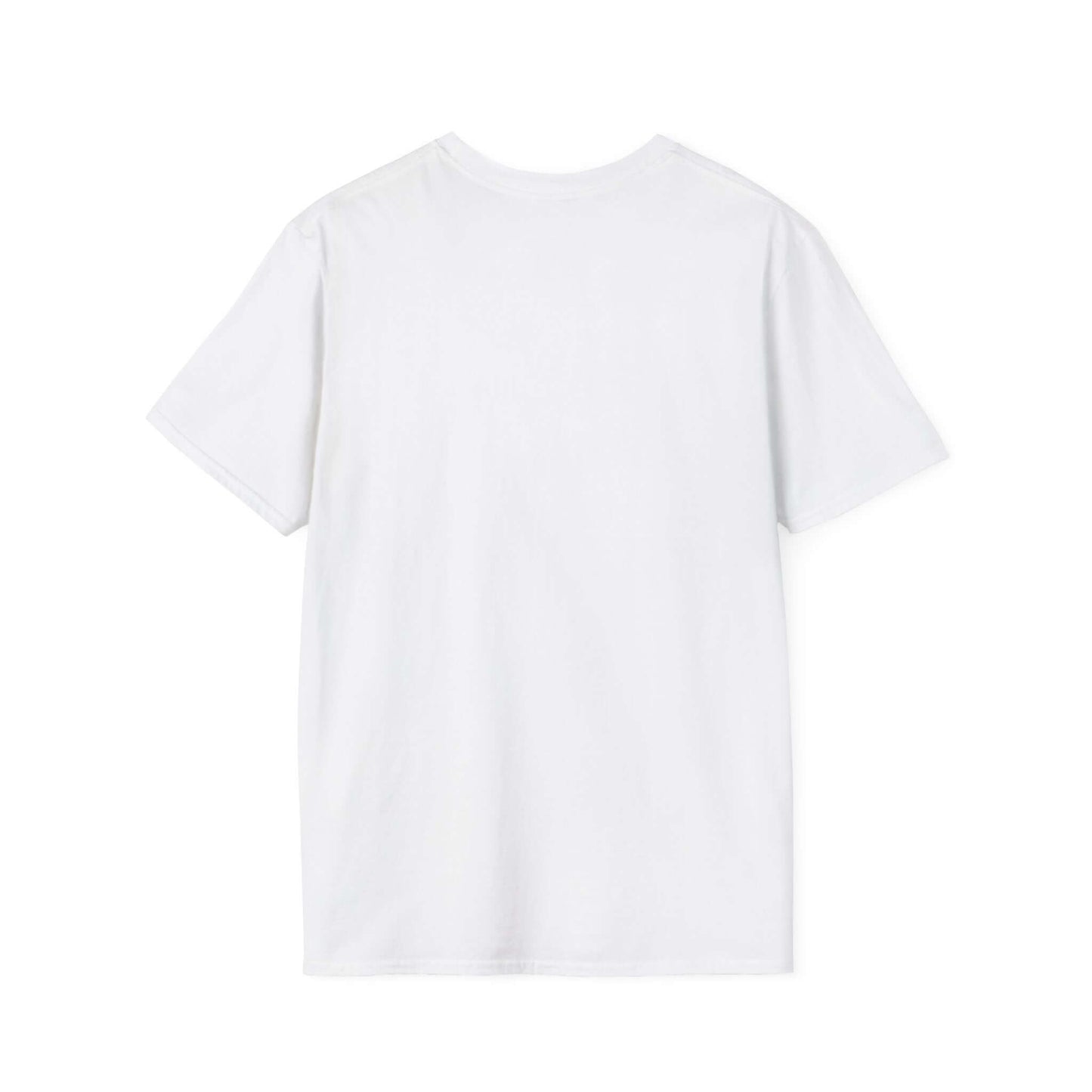 Back view of a plain white t-shirt featuring the design for the Get A Horse Cowgirl Tee.